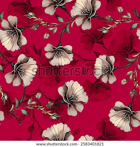 multicolor abstract allover flower pattern, vintage watercolor flowers with abstract multicolor background texture for digital print . illustration artwork