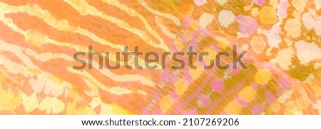 Multicolor Abstract Splash. Dirty Art Painting. Watercolor Print. Aquarelle Texture. Brushed Banner. Yellow Splash Banner. Tie Dye Patchwork. Fancy Wet Art Print. Orange Tie Dye Grange.