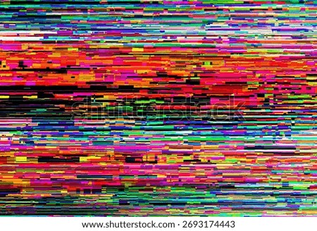 Multicolor chromatic aberation glitche effect screen display 
