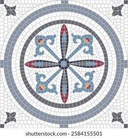 Multicolor Digital Wall Tile Decor For interior Home or Ceramic wall tile Design, Heavily Mixed Wall Art Decor For Home, wallpaper, linoleum, textile, web page background. - Illustration
