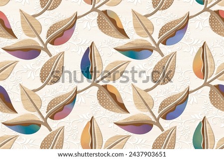 Multicolor Digital Wall Tile Decor For interior Home or Ceramic wall tile Design, Heavily Mixed Wall Art Decor For Home, wallpaper, linoleum, textile, web page background.3D - Illustration