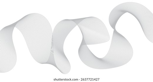 Multicolor gradient wave lines vector background, twisted curve lines and blend effect, frequency sound wave lines, 3d contour line patterned background illustration.	
