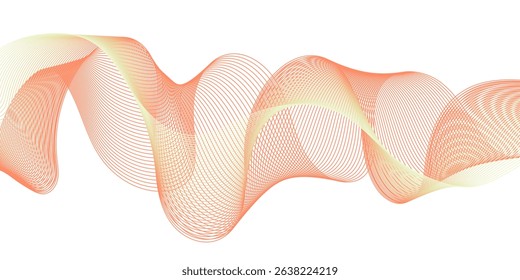 Multicolor gradient wave lines vector background, twisted curve lines and blend effect, frequency sound wave lines, 3d contour line patterned background illustration.	