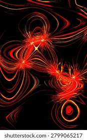 Multicolor light fractal pattern Abstract psychedelic vertical background. 3d illustration