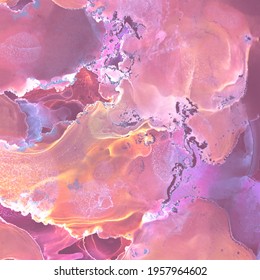 Multicolor Paint Splash Fluid. Indian Seamless Print. Colorful Abstract Artistic Texture. Abstract Color Paintings. Chic Marble. Oil Colored. Pastel 