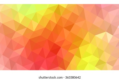 Multicolor red, yellow, orange polygonal illustration, which consist of triangles. Geometric background in Origami style with gradient. Triangular design for your business.