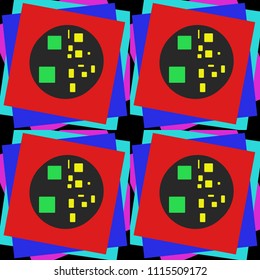 Multicolor square mixed design pattern