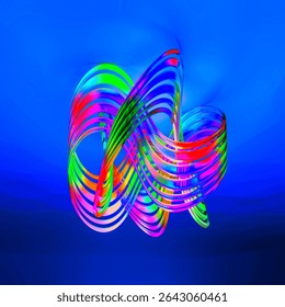 a multicolored abstract image of a curved object