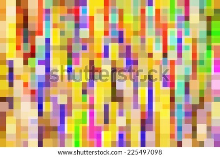 Multicolored abstract mosaic of overlapping rounded squares for bright geometric urban effect