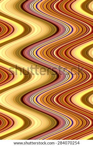 Multicolored abstract of sinuous waves for snazzy decoration and background