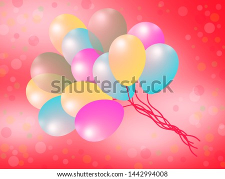 Multicolored balloons on a colored background.