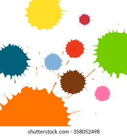 Collection Orange Paint Splash Vector Set Stock Vector Royalty Free