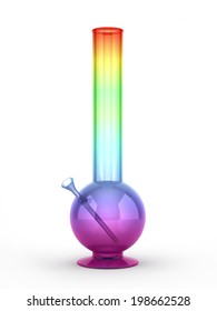 Multicolored Bong Isolated On White Background 3D