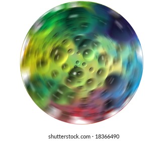 Multi-colored bubble sphere