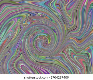 Multicolored digital artwork, a hypnotic abstract spiral, perfect as an aesthetic mobile wallpaper or background.
