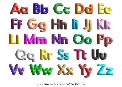 Multicolored English Alphabet Big Small Letters Stock Illustration ...