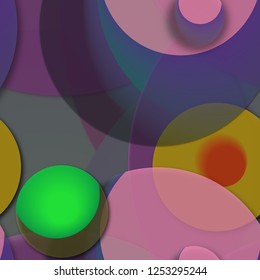 Multicolored geometric circle abstract background seamless pattern.