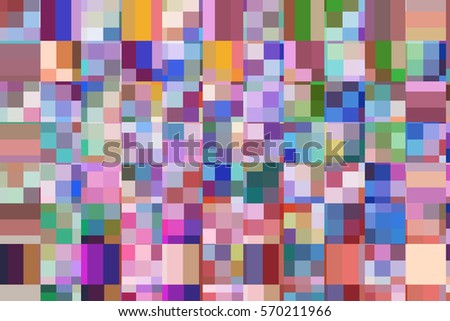 Multicolored mosaic of rectangles inside rectangles, for decoration and background with motifs of variety, complexity, multiplicity