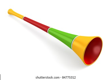 Multicolored Party Horn Isolated On White Background