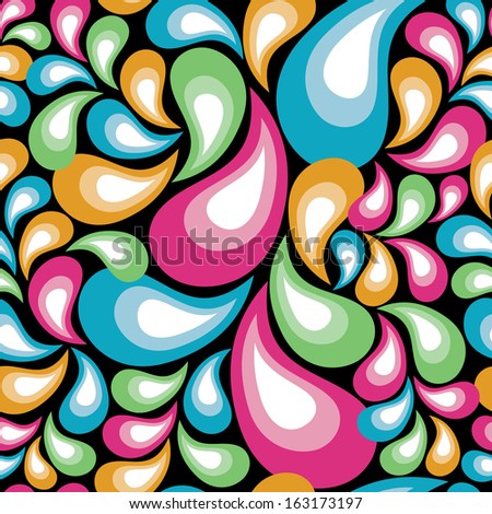 Multicolored Retro Organic Pattern repeats seamlessly.