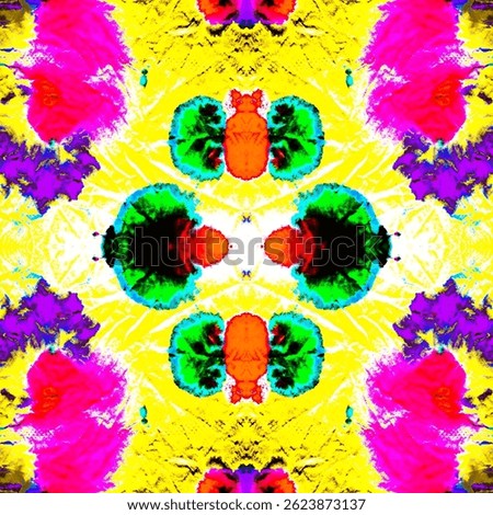 Multicolored Splash Tie Pattern. Seamless Ornament. Colorful Dyes On Clothes. Gold Art. Space Dye Seamless Print. Watercolor Silk. Japanese Pattern