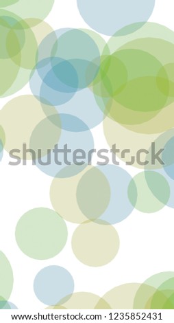Multicolored translucent circles on a white background. Vertical image orientation. 3D illustration