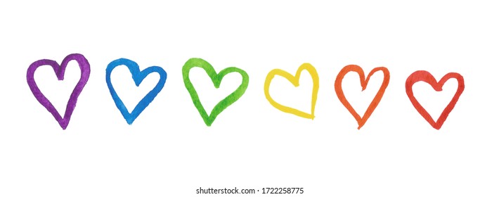 Rainbow Colors Intertwined Hearts On White Stock Illustration 1676082349