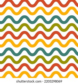 Multicolored Wavy Thick Lines Funny Pattern