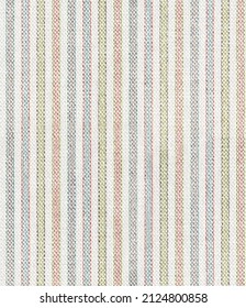 Multicoloured Distressed Canvas Textured Pin Striped Seamless Pattern, Autumn Background From A Striped Fabric