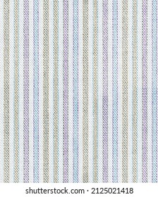 Multicoloured Distressed Canvas Textured Pin Striped Seamless Pattern, Summer Background From A Striped Fabric