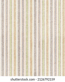 Multicoloured Distressed Canvas Textured Pin Striped Seamless Pattern, Autumn And Winter Background From A Striped Fabric