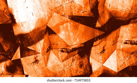 Multifaceted Geometric Background. 3d Render Illustration Background. Old Uneven Metal Surface