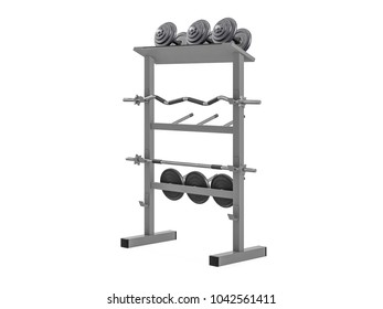 Multifunctional gym machine, angle view isolated on white background. 3D Rendering, Illustration.