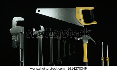 Multifuntional tools kit on simple background. Minimalist 3D illustration