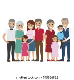 African Grandparents Parents Children Grandchildren Multi Stock Vector ...