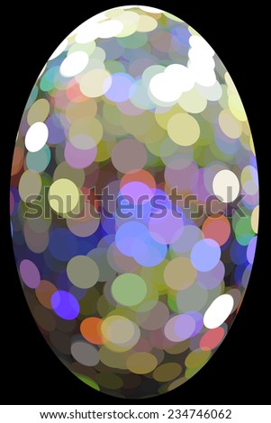 Multihued abstract of a spotted Easter egg isolated on black