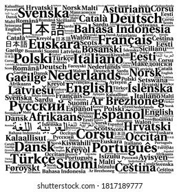 Multilingual languages word cloud concept