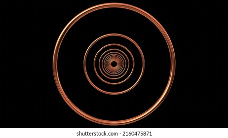 Multiple Circle Shaped Bronze Metal Overlay Background 3D Rendering