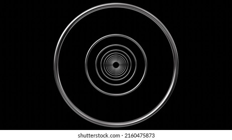 Multiple Circle Shaped Silver Metal Overlay Background 3D Rendering