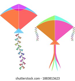 Multiple Color Beautiful Kites Illustration