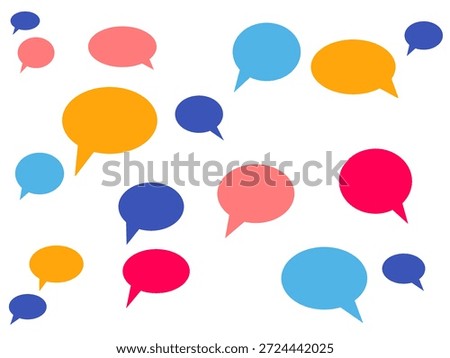 Multiple colorful speech bubbles on a clean background. Bright comic style elements for communication, promotion, and creative design needs.