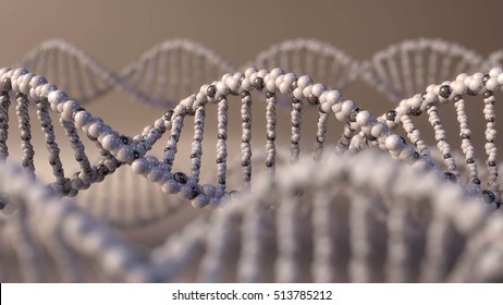 Multiple DNA Molecules. Genetic Disease, Modern Science Or Molecular Diagnostics Concepts. 3D Rendering