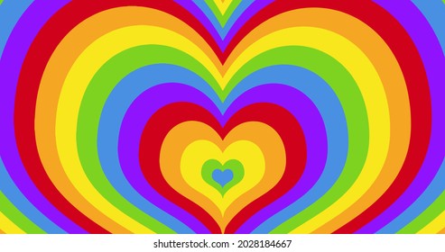 Multiple Hearts Rainbow Colors Lgbtq Pride Stock Illustration ...
