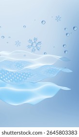 Multiple layers of wave-shaped design for the mattress background, Ice-silk texture mattress.3d rendering. 3d illustration.