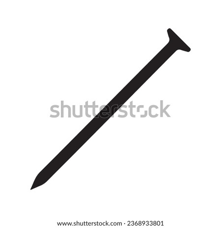 Multiple metal wire nail, nails or fasteners, flat vector icon for apps and websites