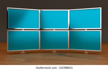 Multiple Monitors (3d Render)