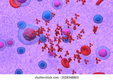 Multiple Myeloma Cell Emitting Paraprotein Side Stock Illustration ...