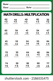 Multiplication Math Workbook For Kids, Printable Worksheet Pages For Math Workbook For Kids Activities