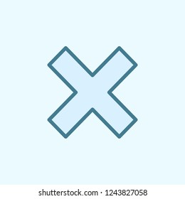 multiplication sign field outline icon. Element of 2 color simple icon. Thin line icon for website design and development, app development. Premium icon on light background
