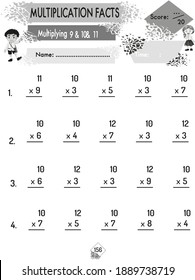 Multiplication Worksheet Math Workbook For Kids : Printable Page For Math Workbook For Smart Kids, Activities